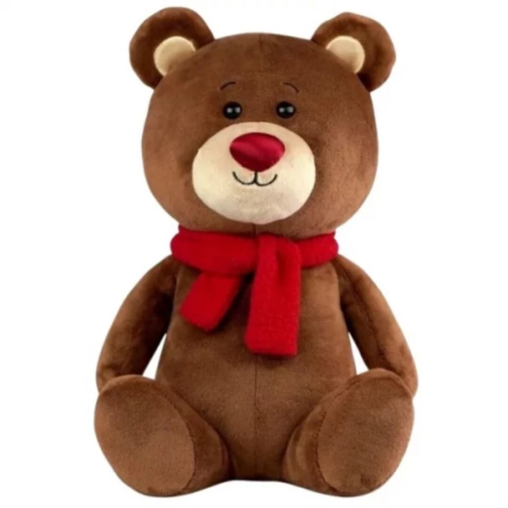 Fényes orrú plüss maci barna - 25 cm 