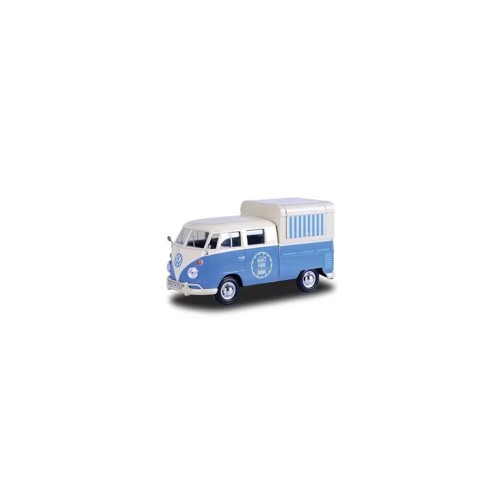 MotorMax Volkswagen Transporter T2 Food & Drink Fém Kisautó (1:24 )kék-fehér 17 cm 