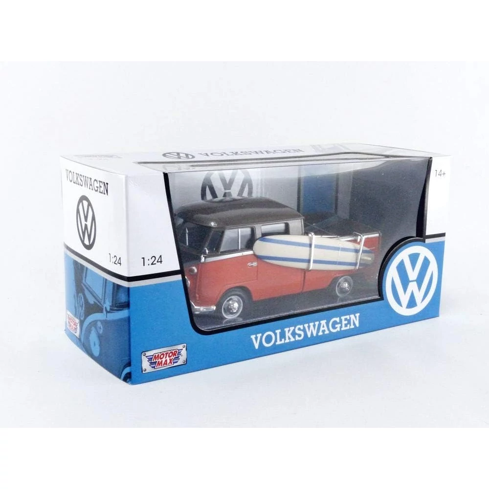 MotorMax Volkswagen  T1 Pickup with Surfboard Fém Kisautó (1:24 )-17 cm 
