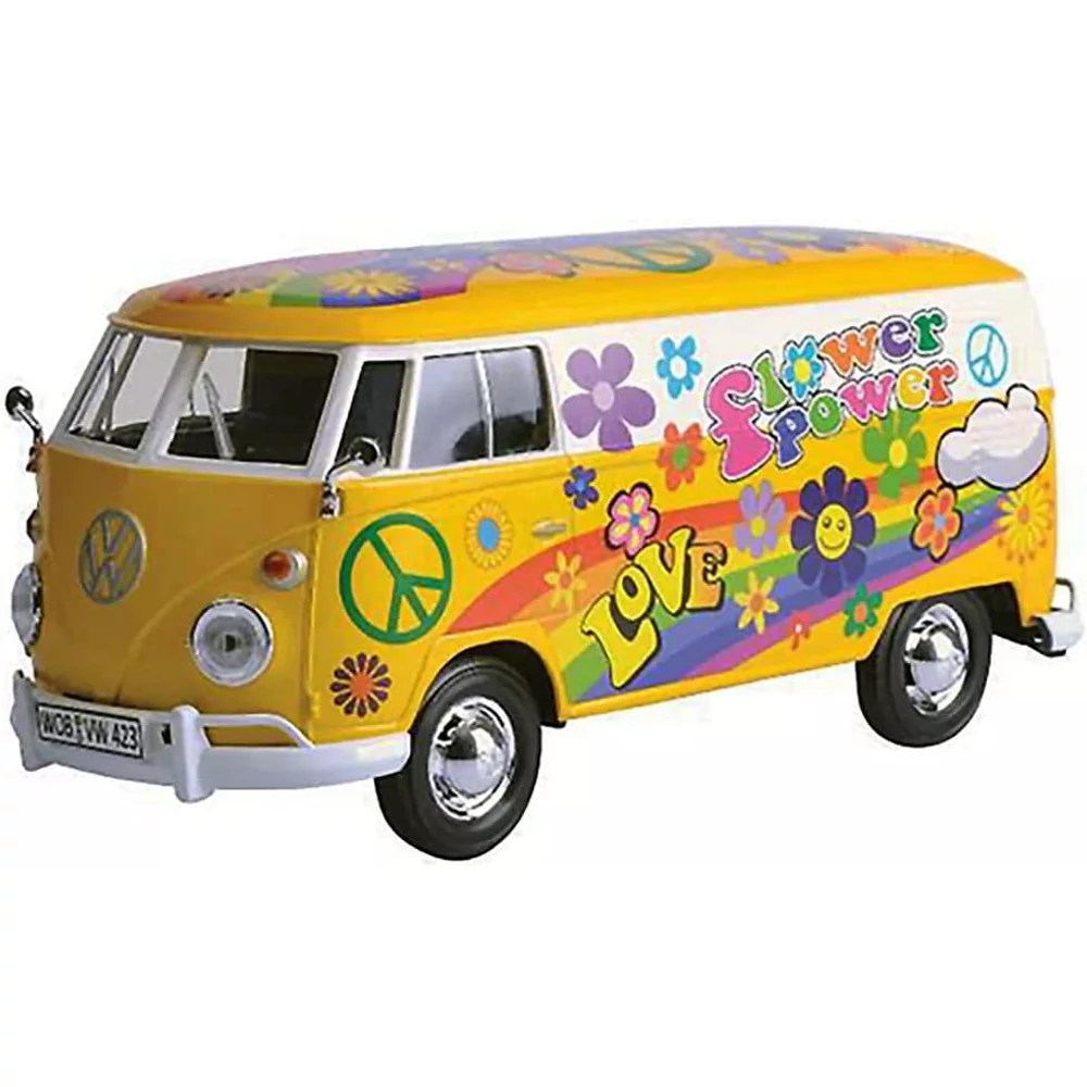 MotorMax Volkswagen T2 Delivery Van Flower Power II. Fém Kisautó (1:24 )-17 cm 