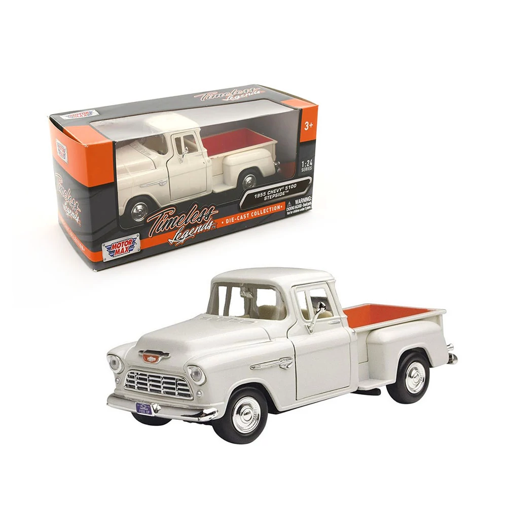 MotorMax 1955 Chevy 3100 Stepside Fém Kisautó (1:24)- Fehér