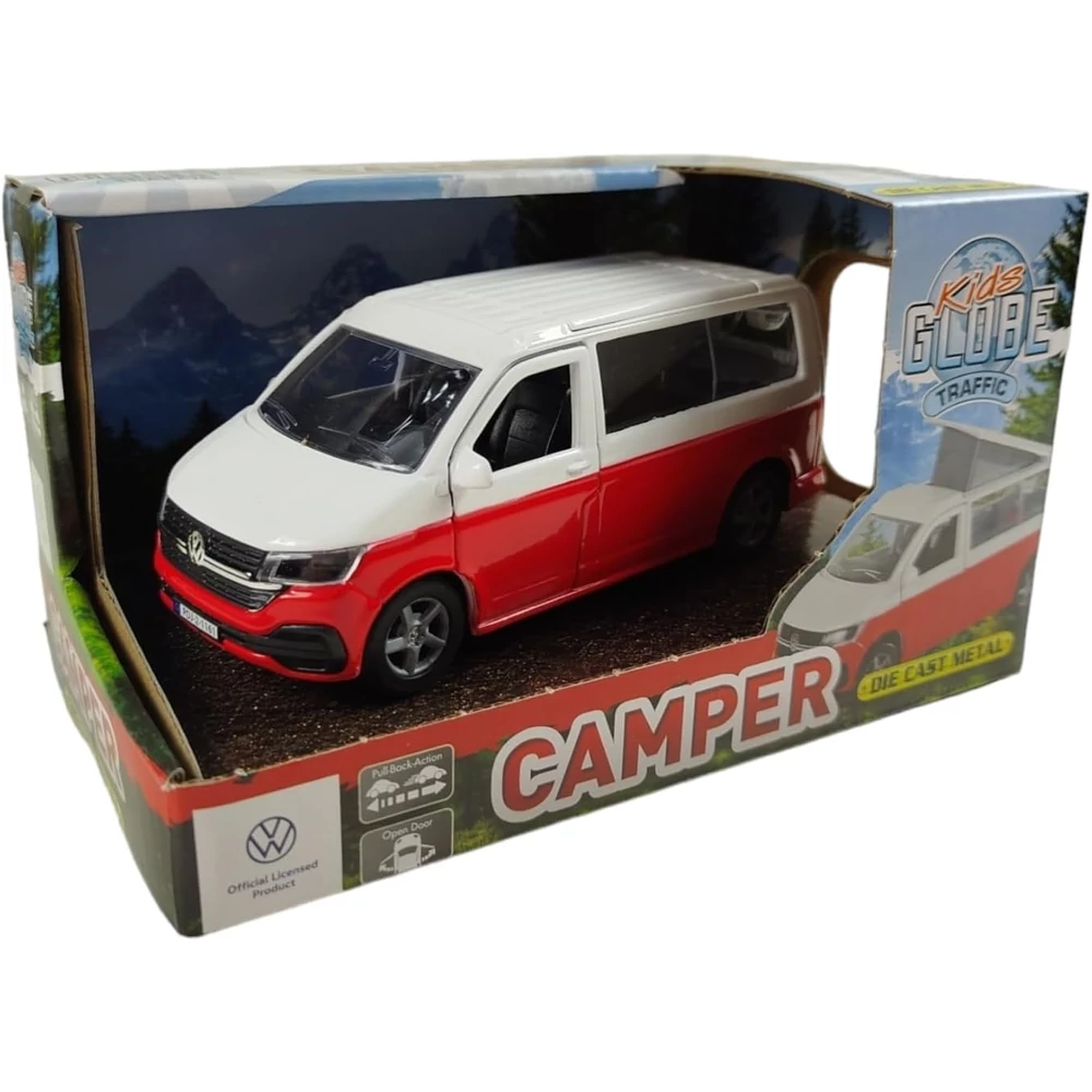 Kids Globe VW Transporter Camper Fém Kisautó 13,5 cm