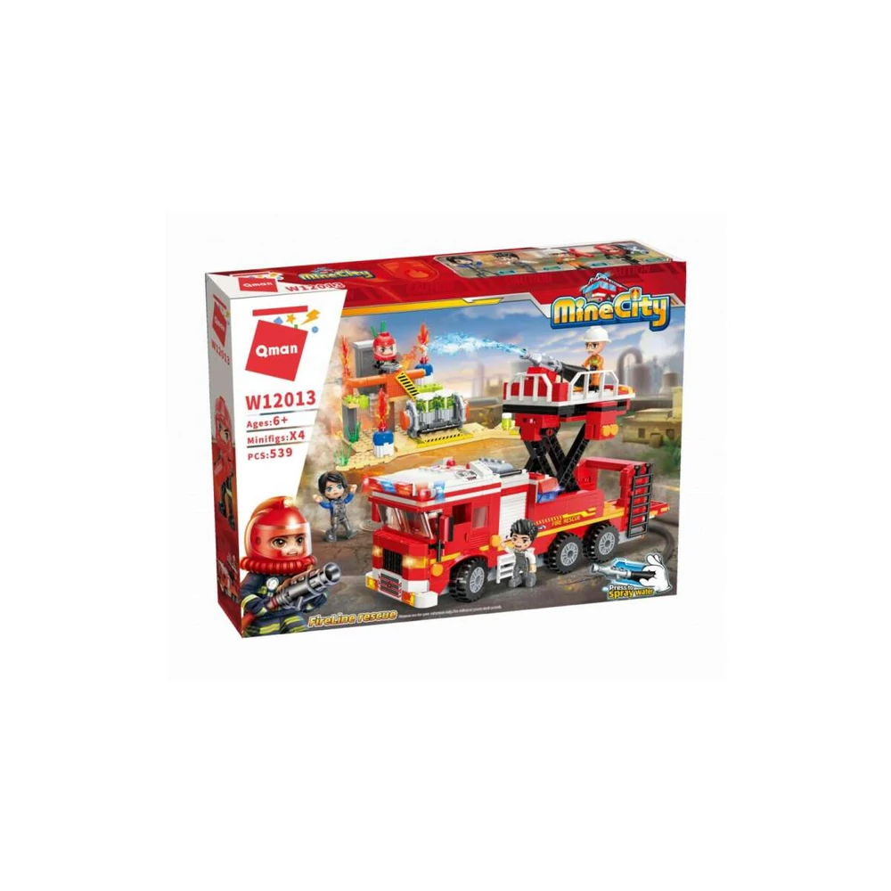 QMAN® W12013 készségfejlesztő építőjáték 539 db építőkocka - Tűzvonalból mentés