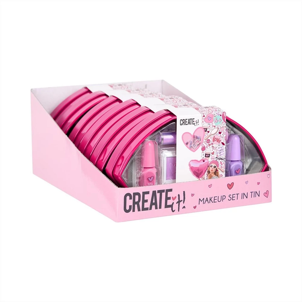 Canenco Create It!  Make-up szett szív alakú fémdobozban