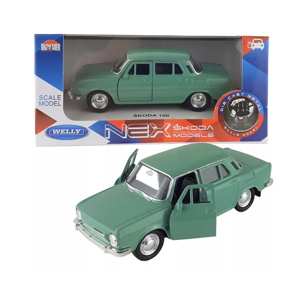 Welly Nex Skoda 100 Fém  Kisautó (1:32)- Zöld
