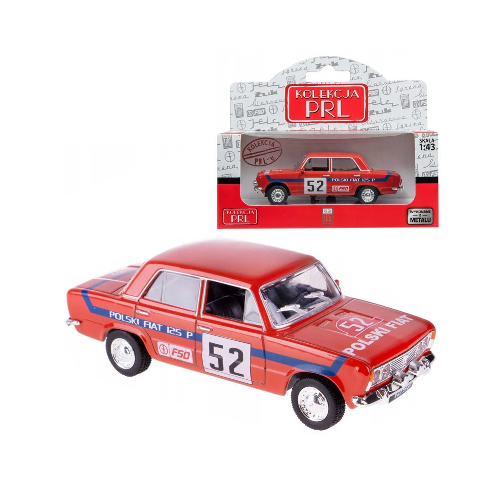 Fiat 125p Fém Rally Autó (1:43)- Piros