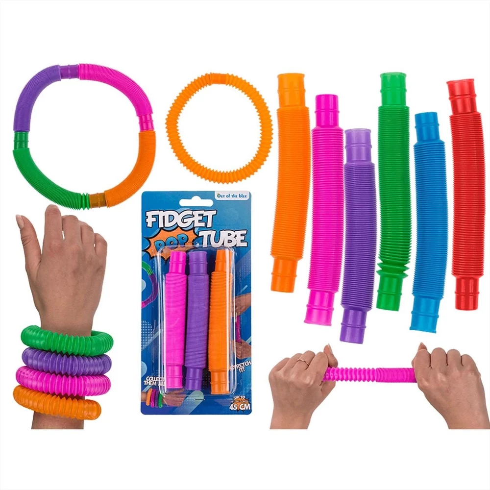 Fidget Pop hajlítható csövek, 13 cm, 3 db-os csomag, kétféle