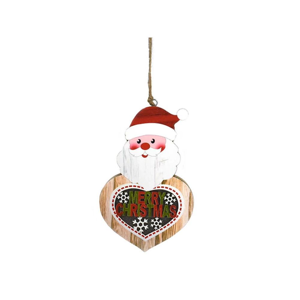 Dekorációs figura (Mikulás szív, Merry Christmas felirattal, LED világítással)
