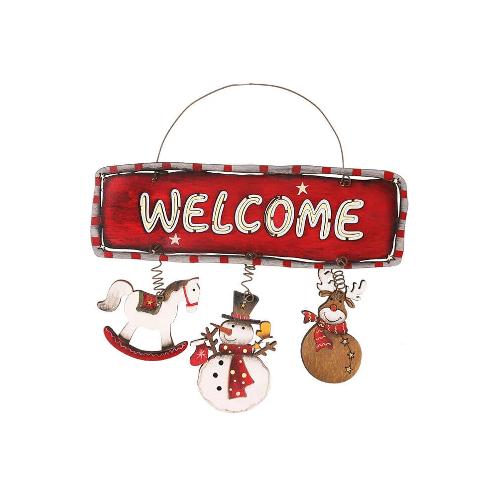Ajtódísz (welcome felirat, hintaló, hóember, rénszarvas)