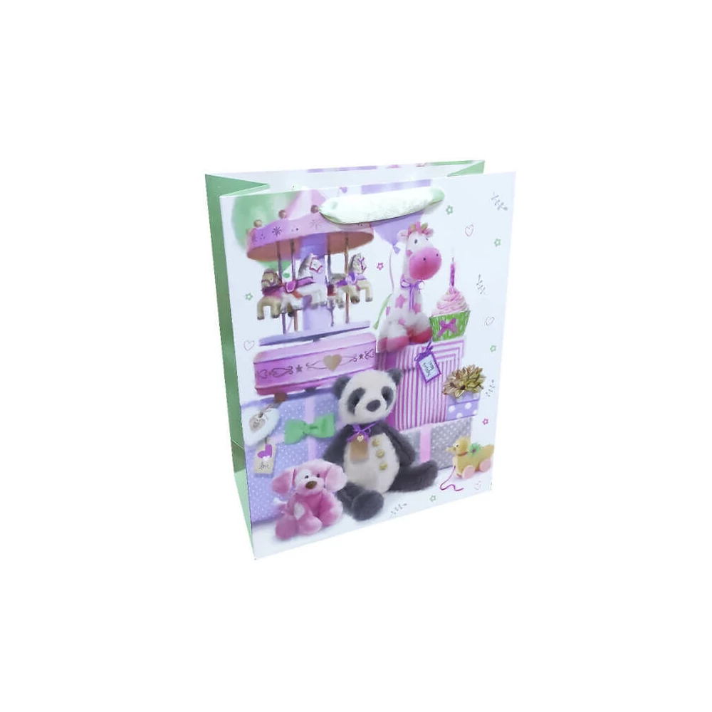 Ajándéktasak - kicsi (panda maci ajándékokkal és körhintával)