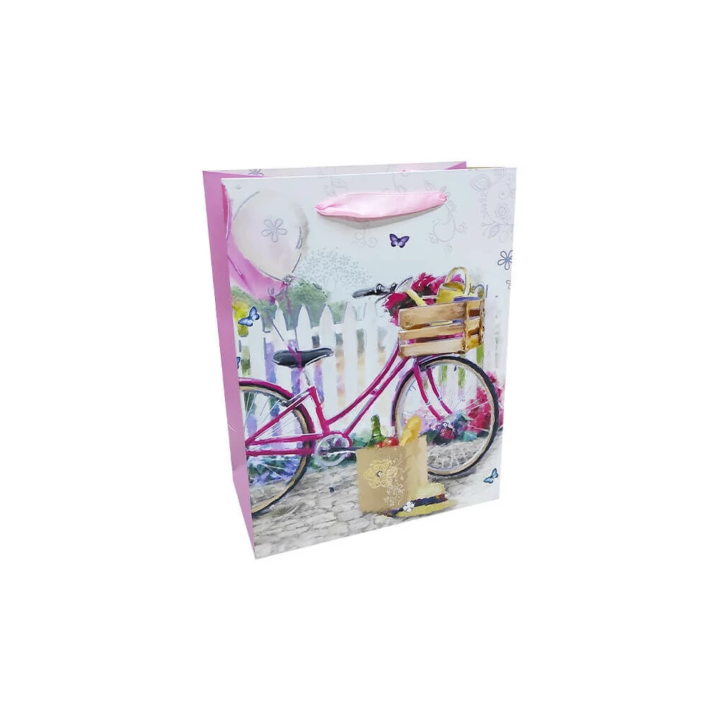 Ajándéktasak - kicsi (pink bicikli kosárral)