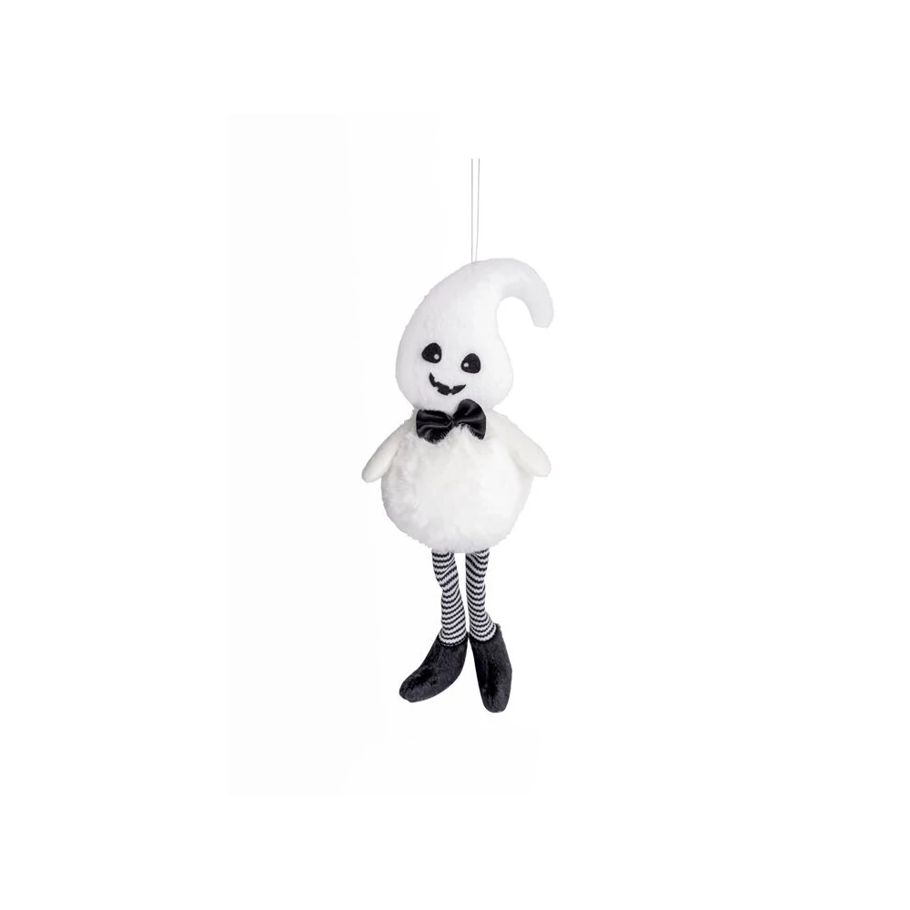 Halloween dekorációs figura (szellem, fekete csokornyakkendőben)