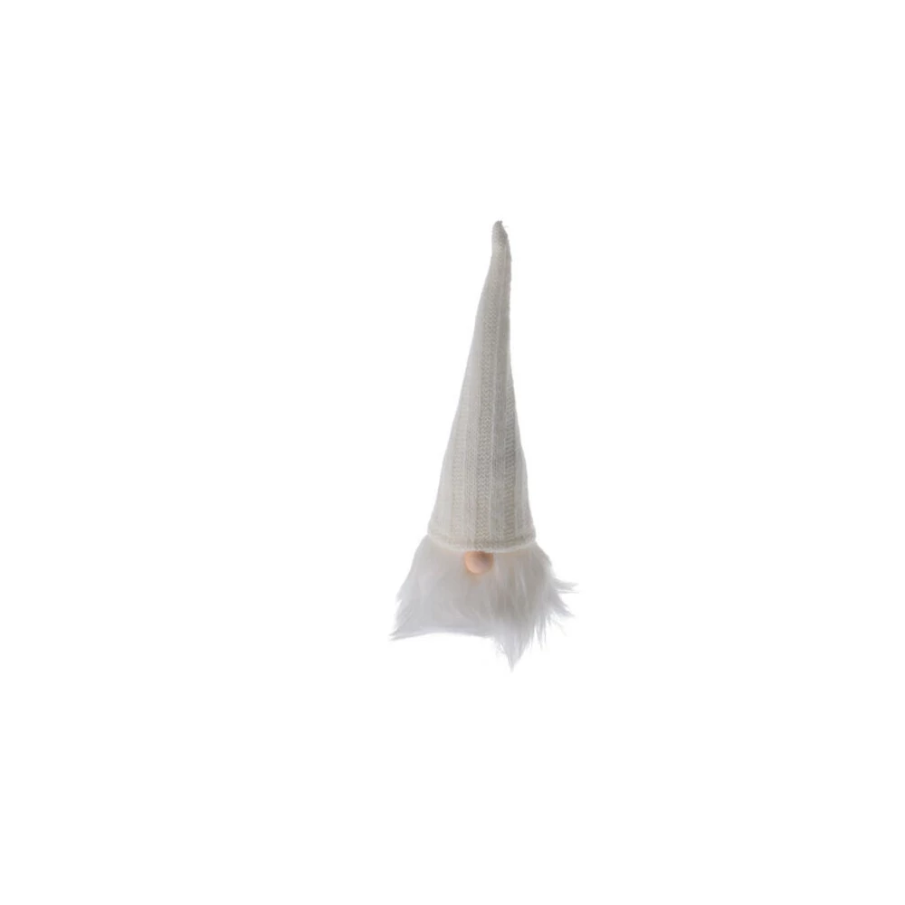Karácsonyi orrtörp LED világítással (fehér sapkában, 19 cm)