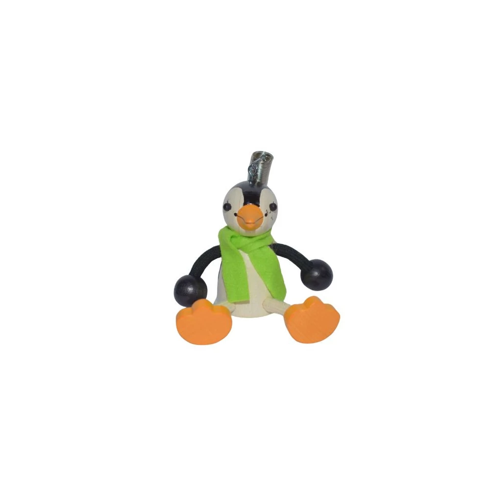 Rugós figura - pingvin zöld sálban