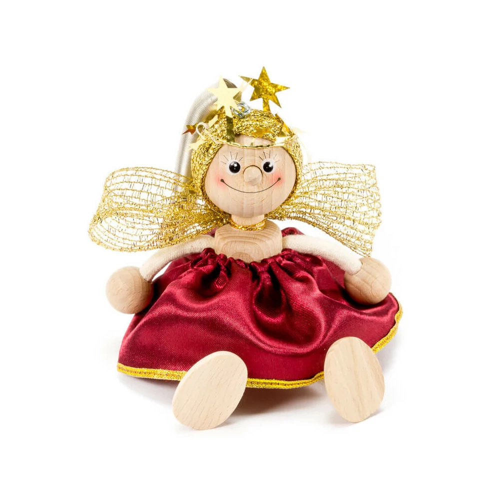 Rugós figura (angyal, bordó)
