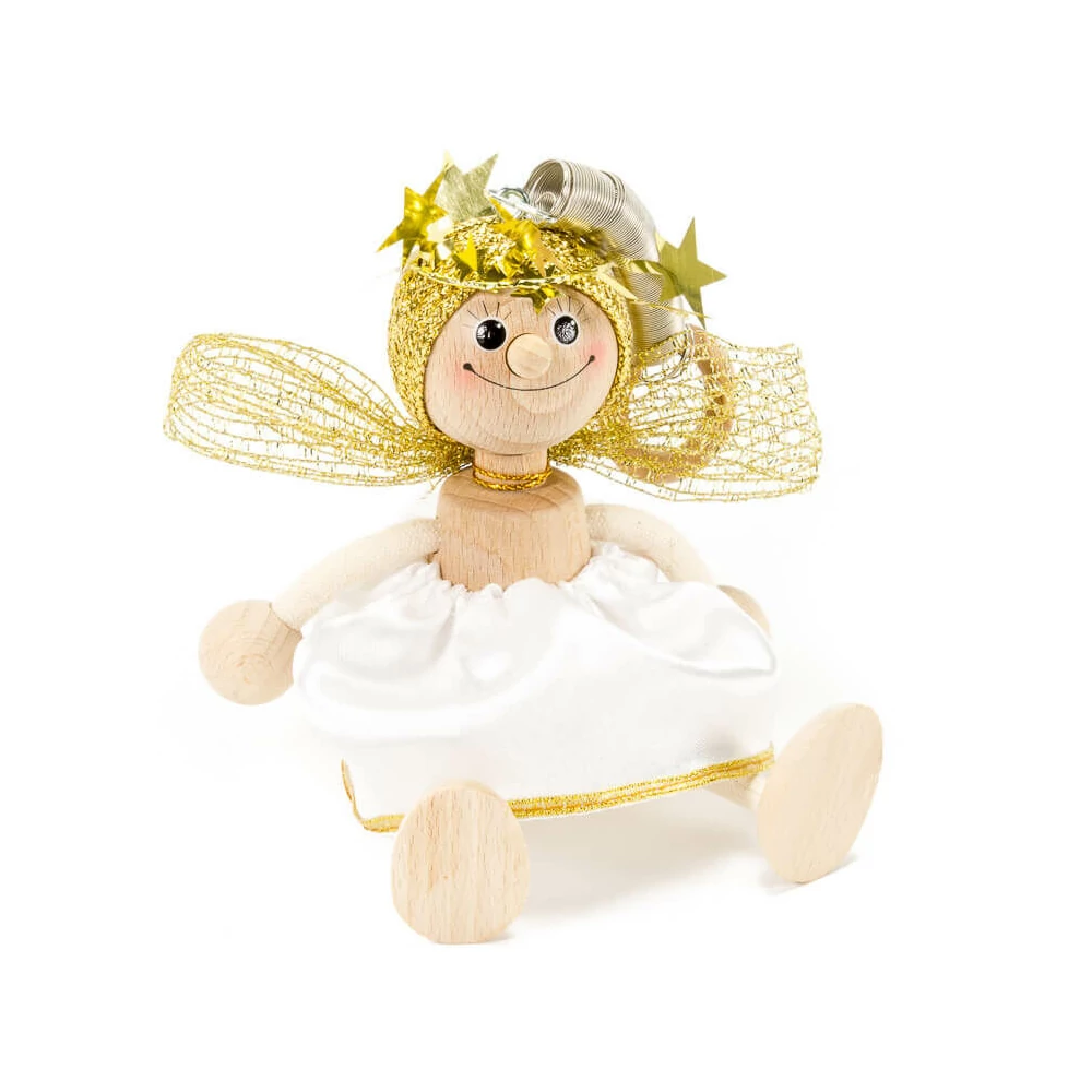 Rugós figura (angyal, fehér)