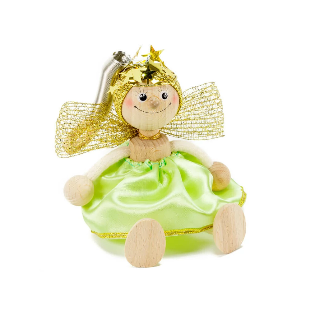 Rugós figura (angyal, zöld)