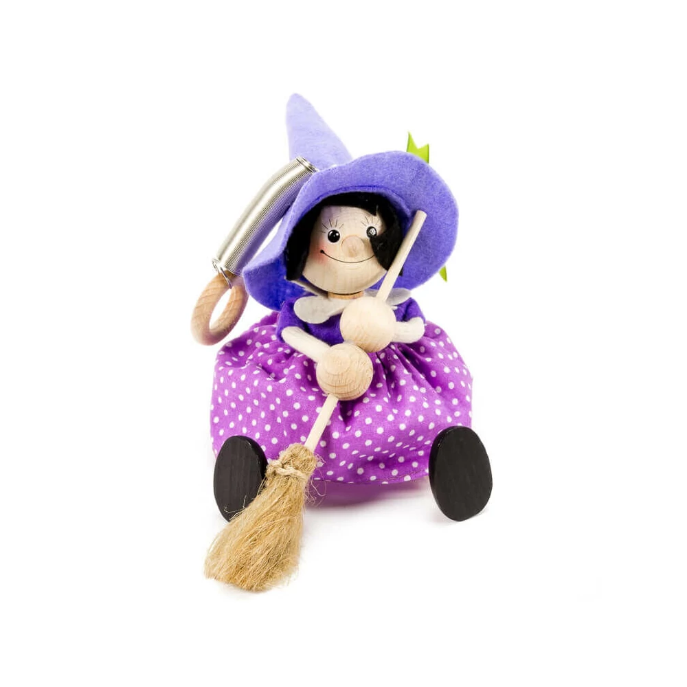 Rugós figura (boszi, lila kalappal)