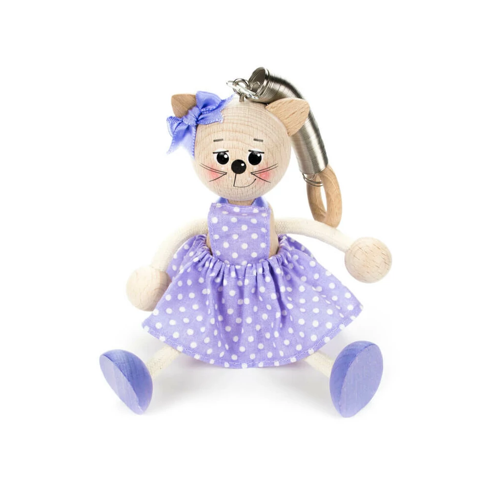 Rugós figura (cica lány, lila)