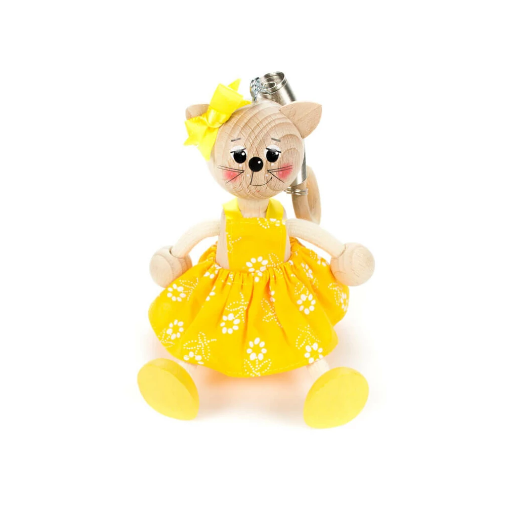 Rugós figura (cica lány, sárga)