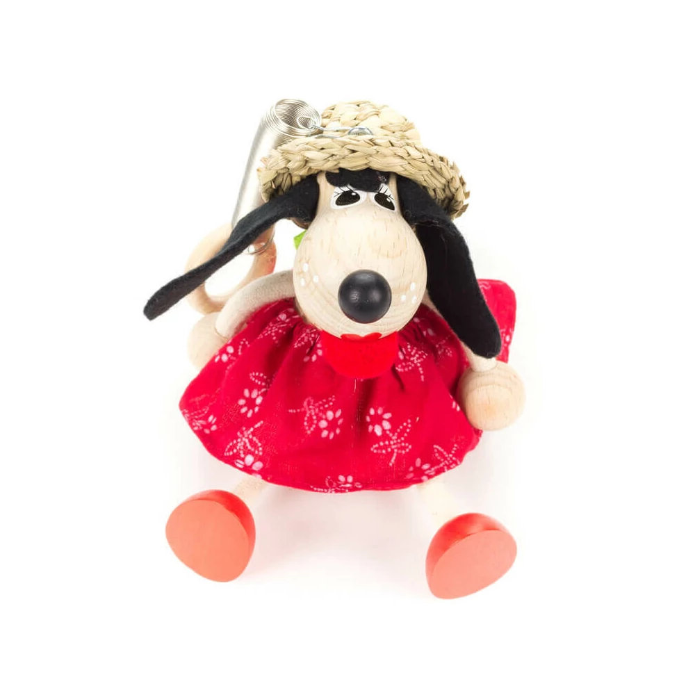 Rugós figura (kutya lány, piros)