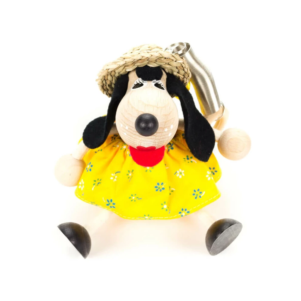 Rugós figura (kutya lány, sárga)