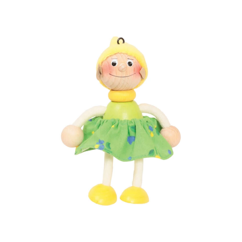 Rugós figura (manó-lány, sárga)