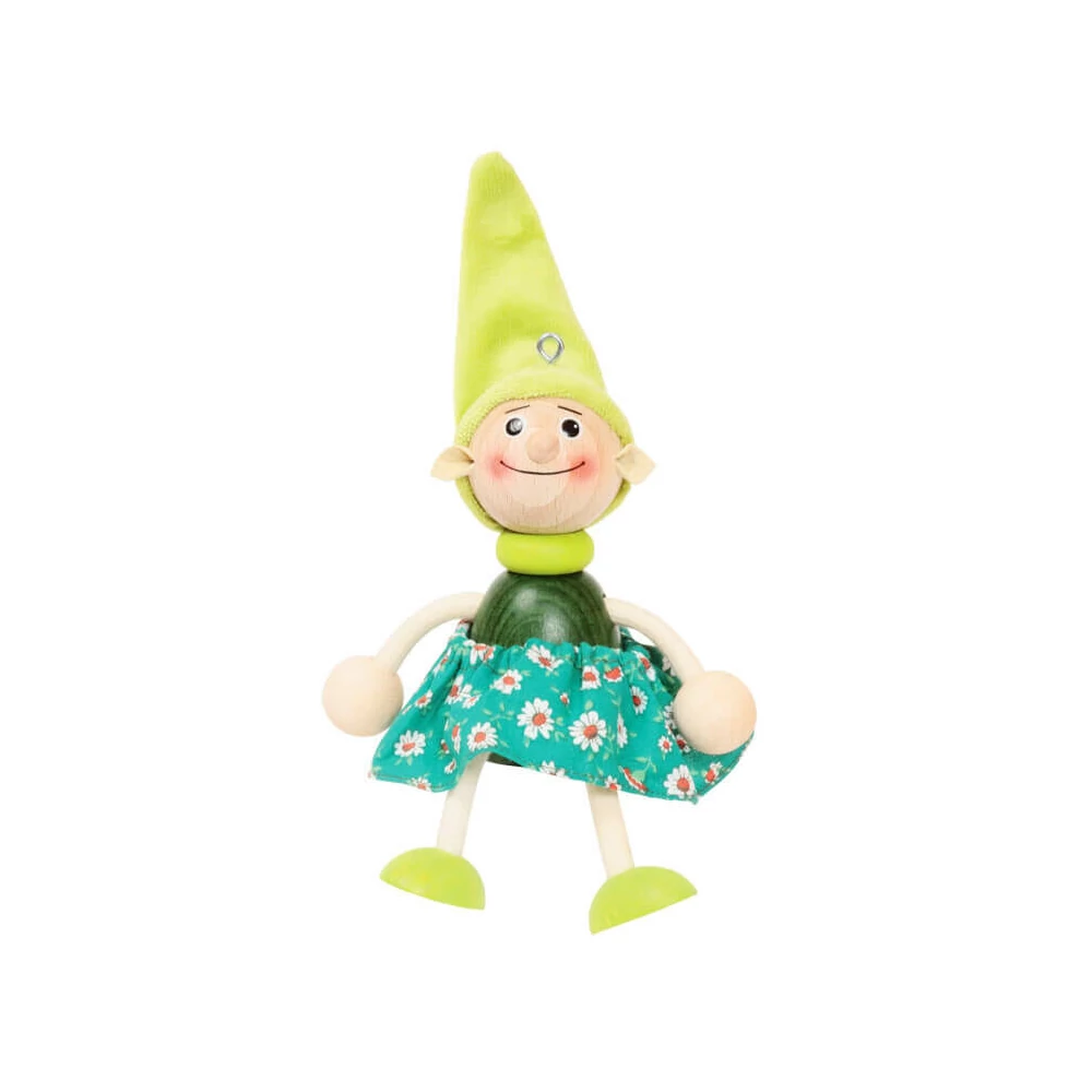 Rugós figura (manó-lány, zöld)
