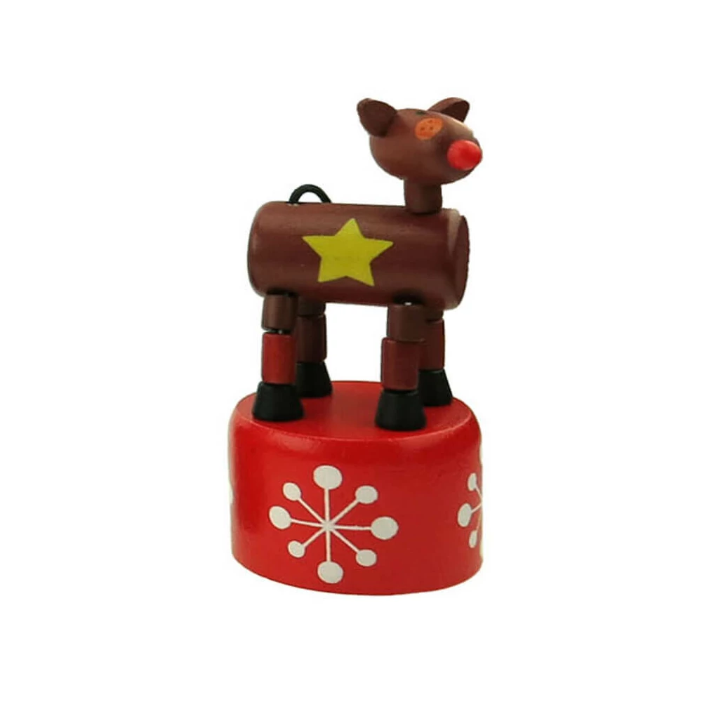Karácsonyi nyomogatós figura (rénszarvas)