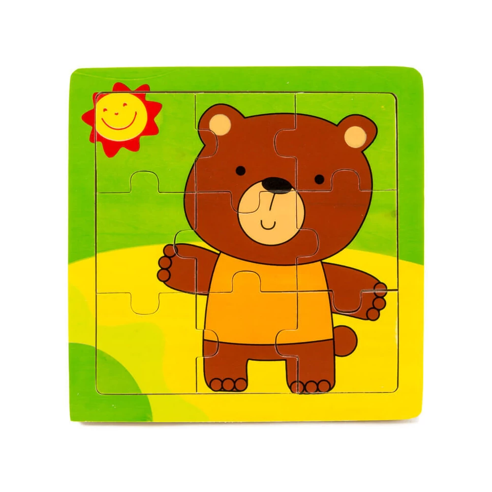 Puzzle 9 db-os (macis, barna)