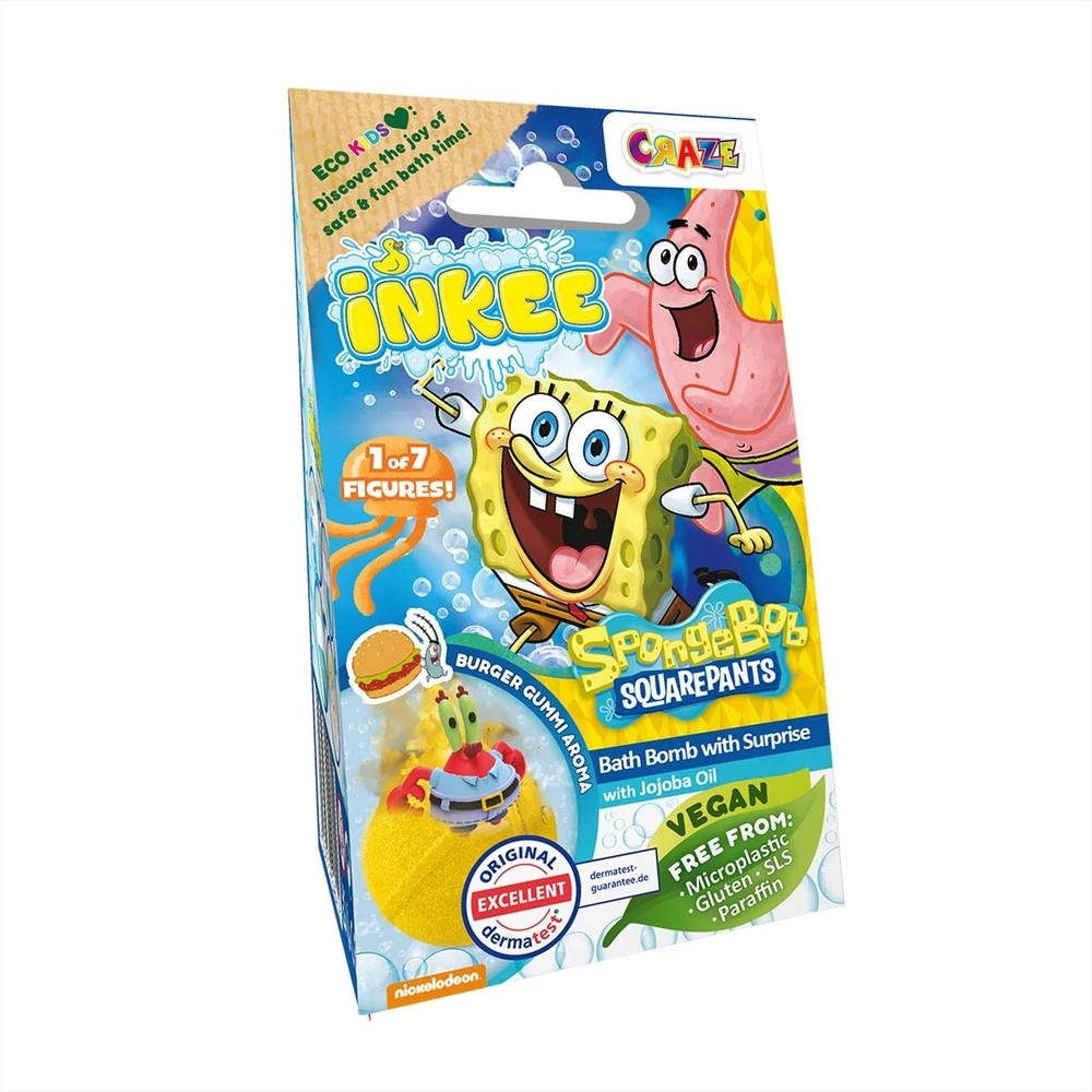 Craze Inkee vegán fürdőgolyó csomag Spongya Bob fiurával, hamburger aromával