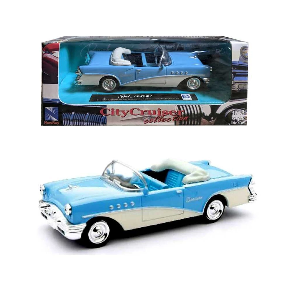 CityCruiser 1955 Buick Century fém autó 1:43 kék/fehér