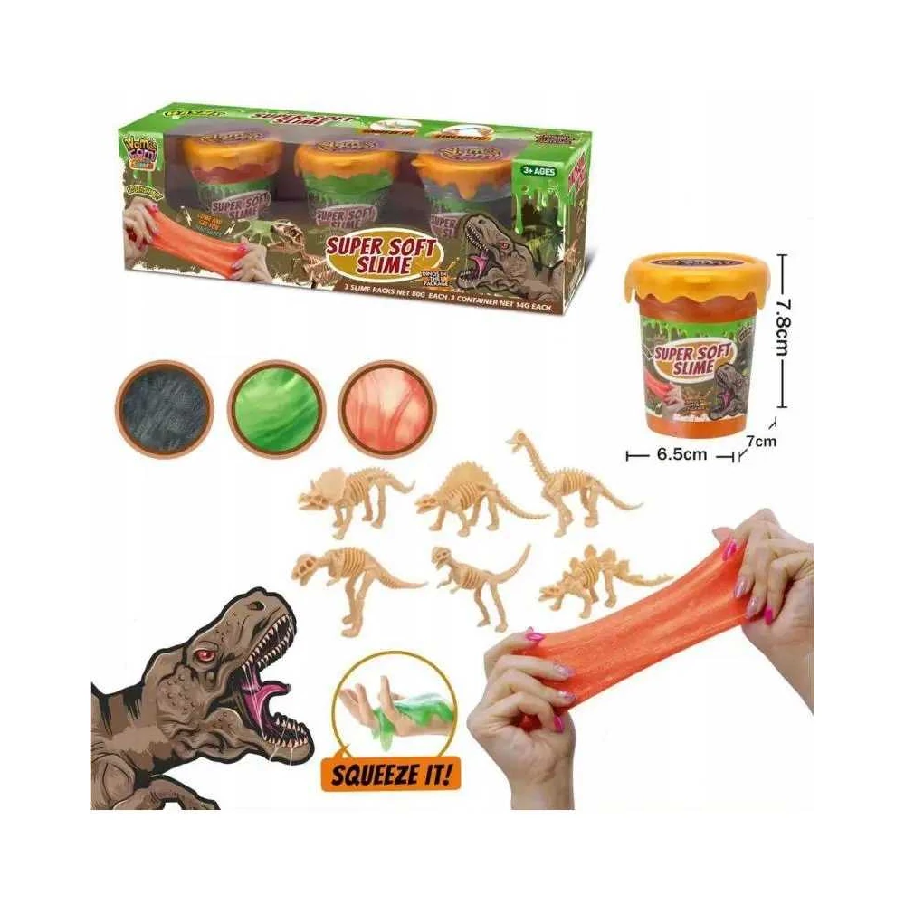 Dinoszauruszos slime 3db-os