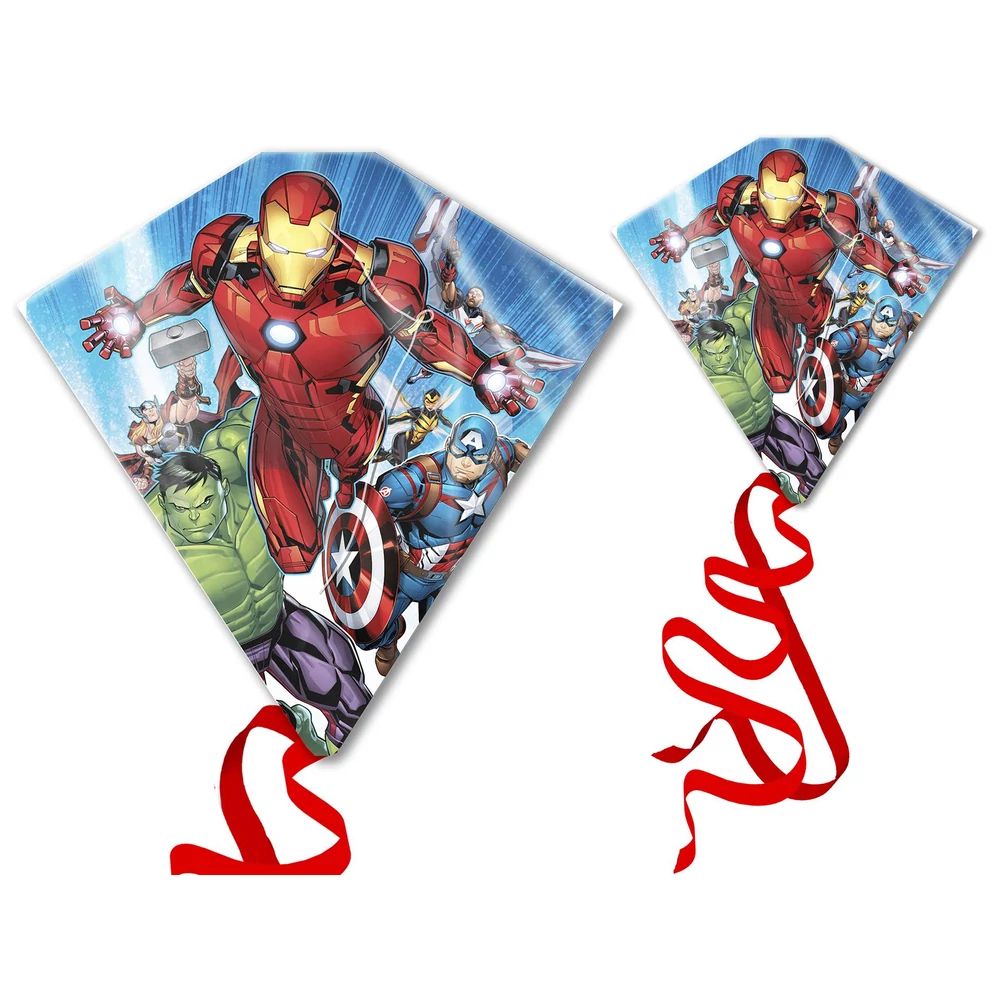 Avengers és pókember gyémánt alakú műanyag sárkány 58x56cm 2db-os