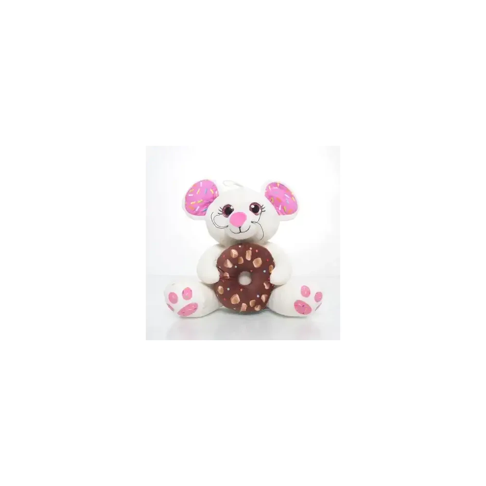 Flo's toys egér fánkkal 20cm fehér