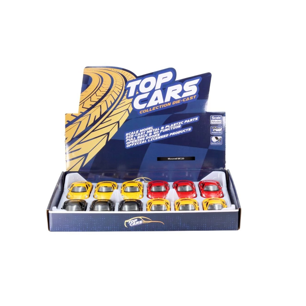 Diecast Maserati MC20 2020 fém autó nyitható ajtókkal 1:37 (többféle)