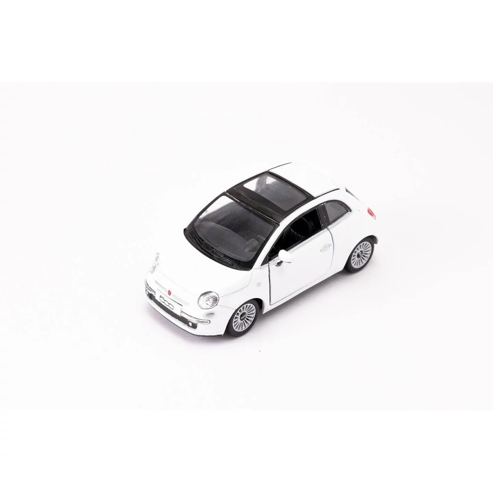 Kinsmart 2007 Fiat 500 fém autó nyitható ajtókkal 1:28 (többféle)