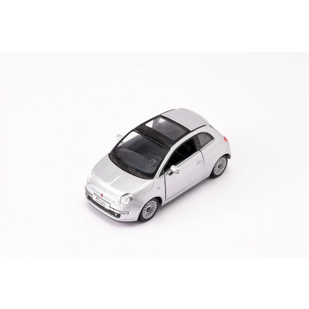 Kinsmart 2007 Fiat 500 fém autó nyitható ajtókkal 1:28 (többféle)