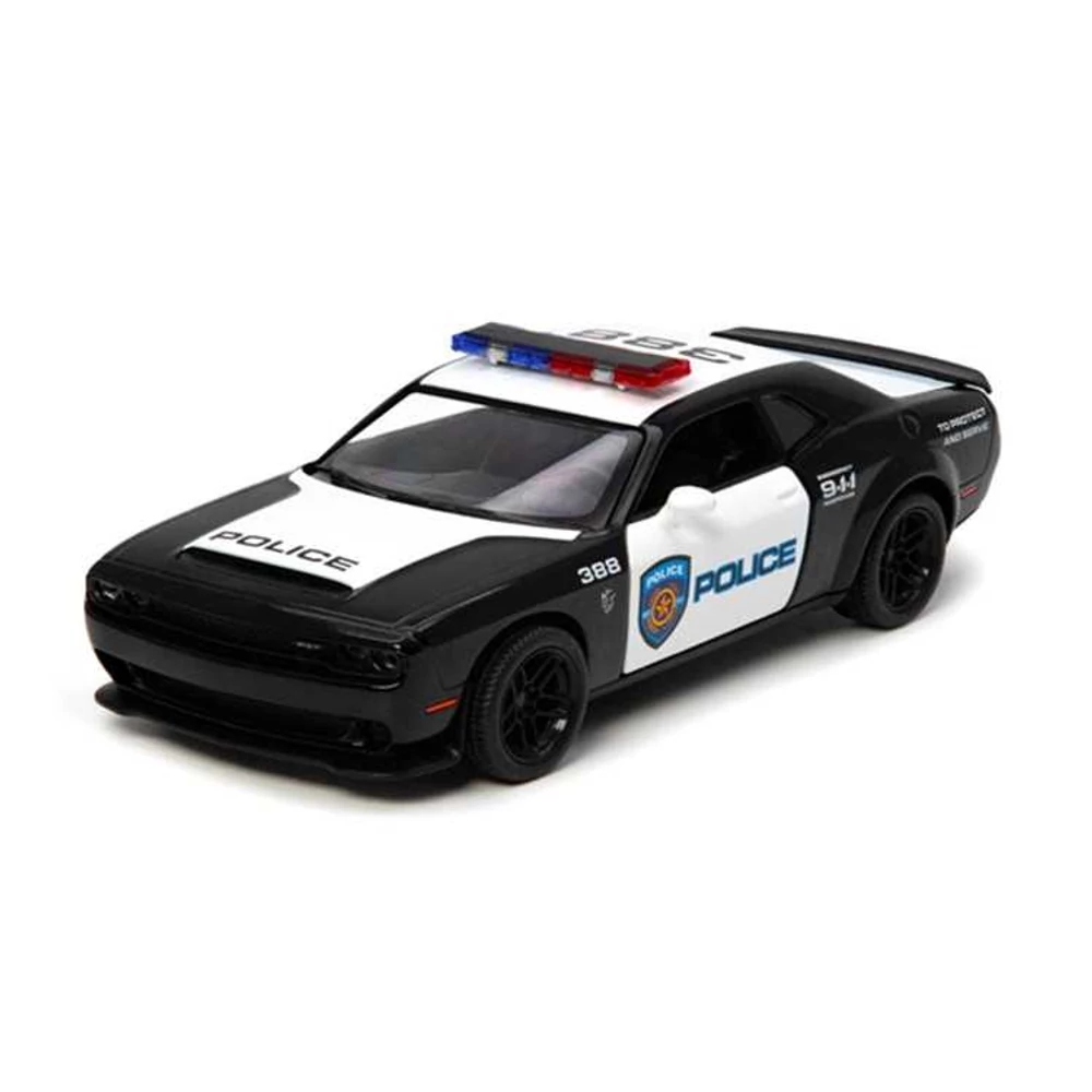 Kinsmart Dodge Challenger SRT Demon 170 Police Edition fém autó nyitható ajtókkal 1:40 (többféle)
