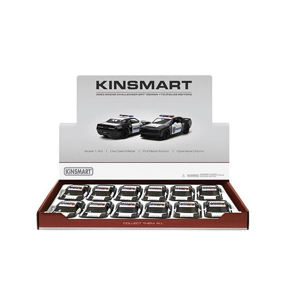 Kinsmart Dodge Challenger SRT Demon 170 Police Edition fém autó nyitható ajtókkal 1:40 (többféle)