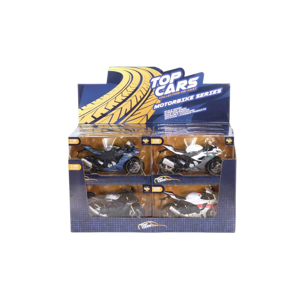 TOP CARS Yamaha YZR-R1 2022 és Kawasaki Ninja ZX-6R 2023 fém motor 1:12 (többféle)
