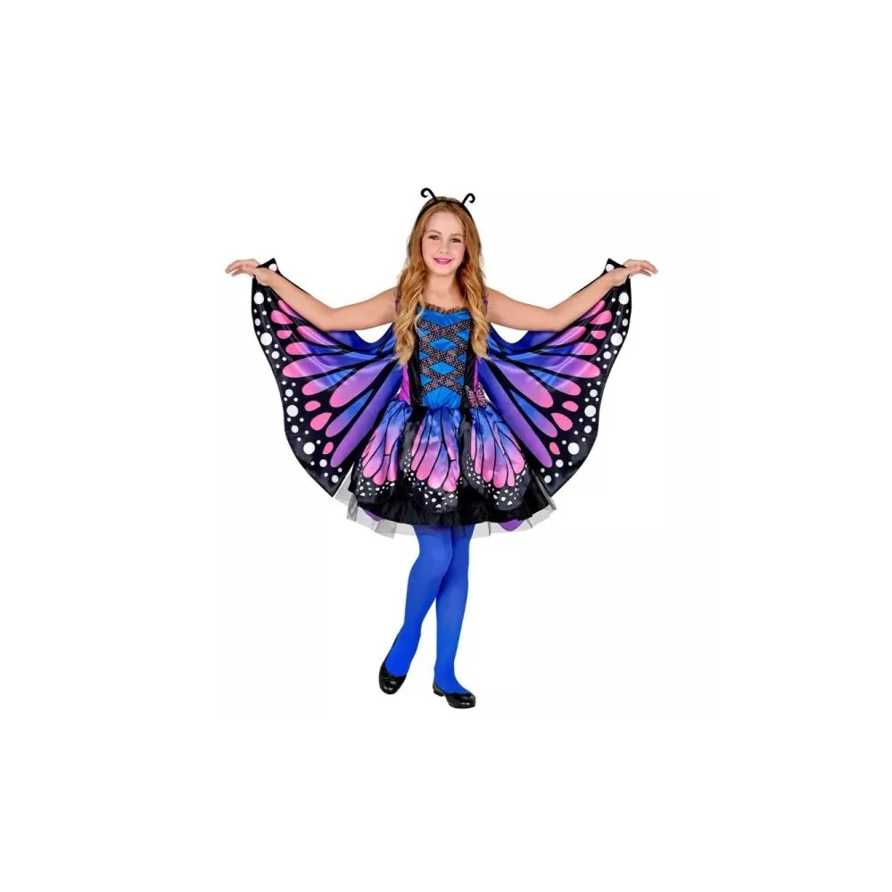 Widmann - kék pillangó jelmez szárnyakkal 158cm (09848)