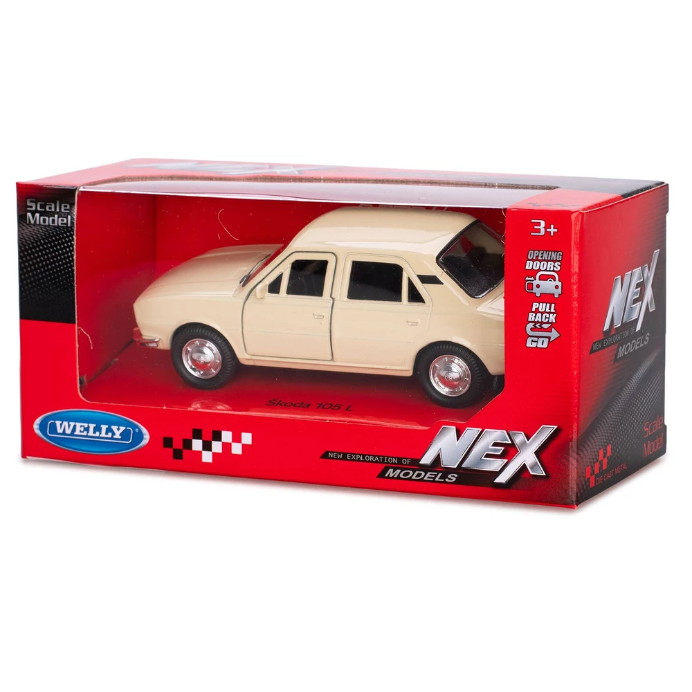 Welly Skoda 105L 1976 fém autó nyitható ajtókkal 12cm (többféle)