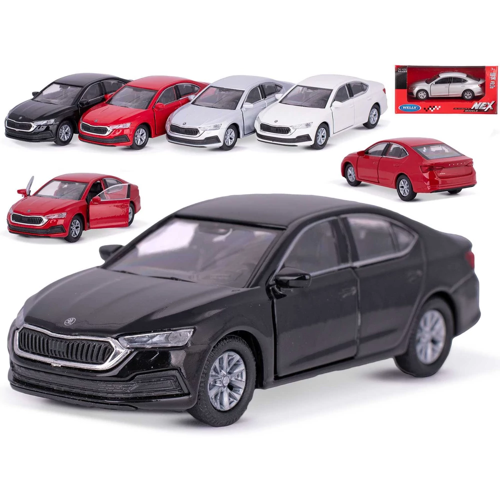 Welly Skoda Octavia IV fém autó nyitható ajtókkal 12cm (többféle)