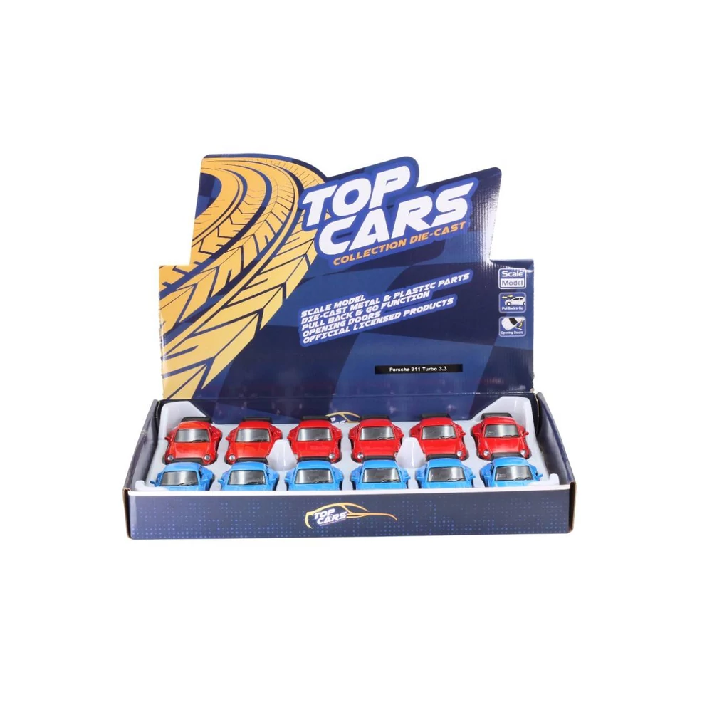 Diecast Porsche 930 Turbo 3.3 fém autó nyitható ajtókkal 1:34 (többféle)