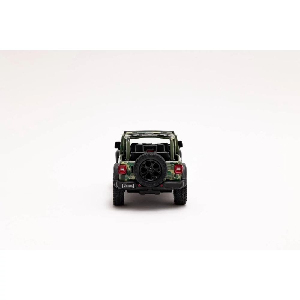 Diecast Jeep Wrangler Camo Edition 2018 (nyitott tetős) fém autó nyitható ajtókkal 1:34 (többféle)