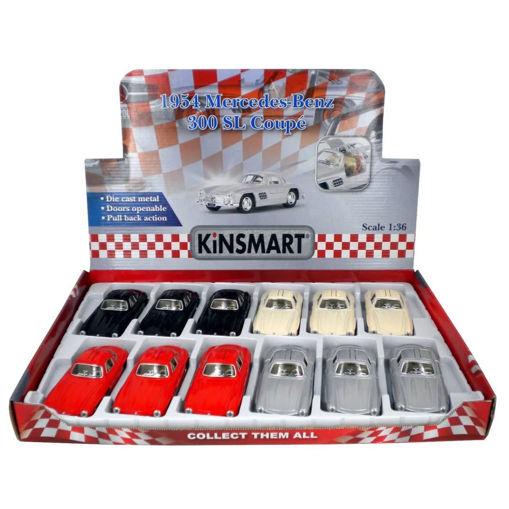 Kinsmart Mercedes-Benz 300SL Coupe 1954 fém autó nyitható ajtókkal 1:36 (többféle)