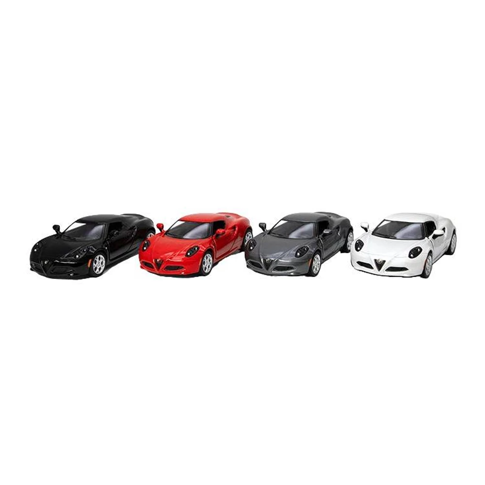Kinsmart Alfa Romeo 4c 2013 fém autó nyitható ajtókkal 1:32 (többféle)