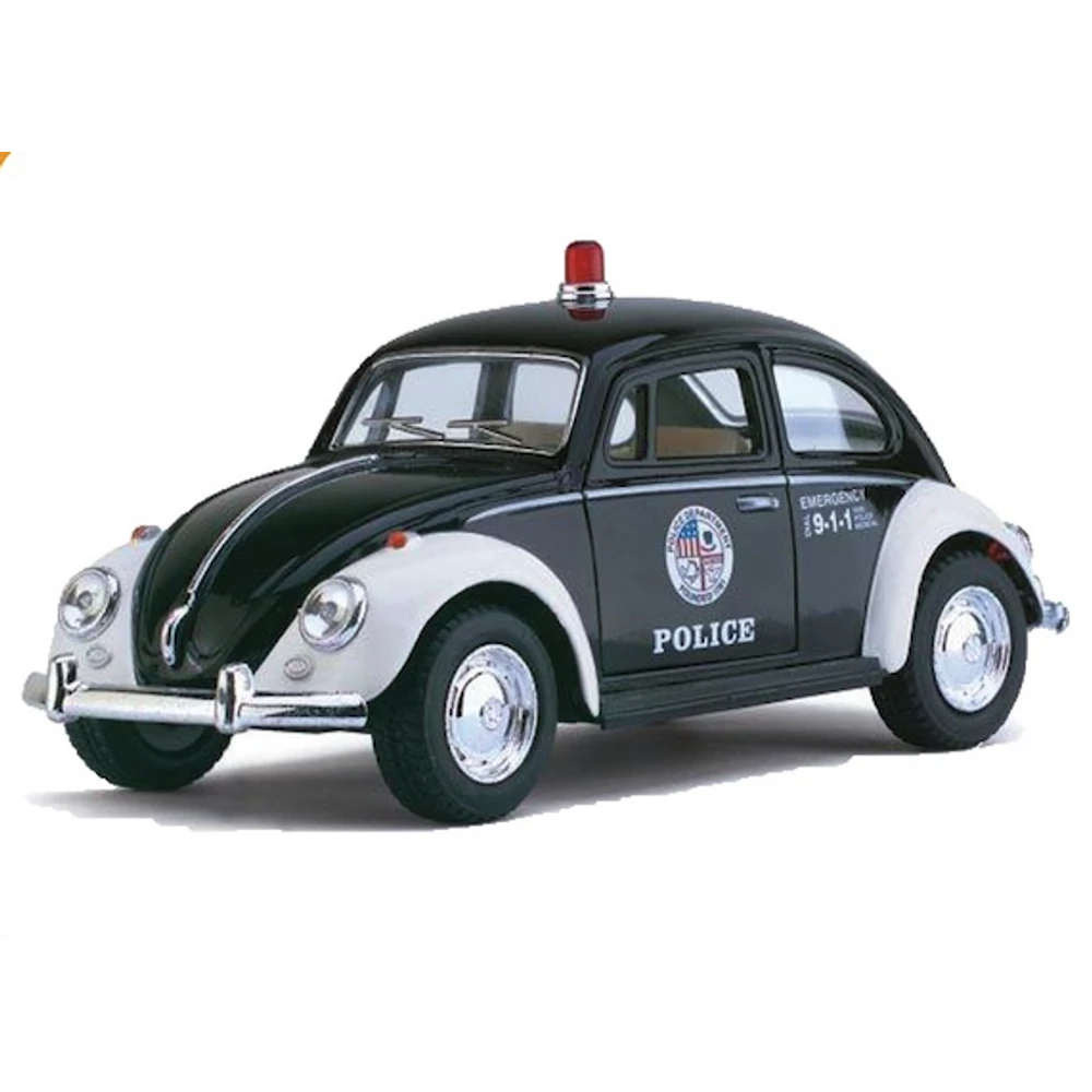 Kinsmart Volkswagen Classical Beetle 1967 (rendőr) fém autó nyitható ajtókkal 1:32 (többféle)