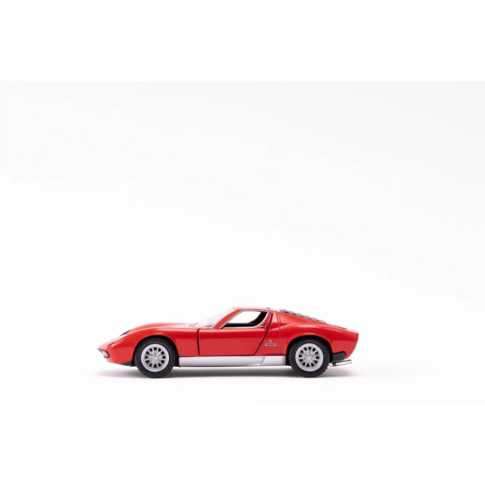 Kinsmart Lamborghini Miura P400 SV 1971 fém autó nyitható ajtókkal 1:34 (többféle)